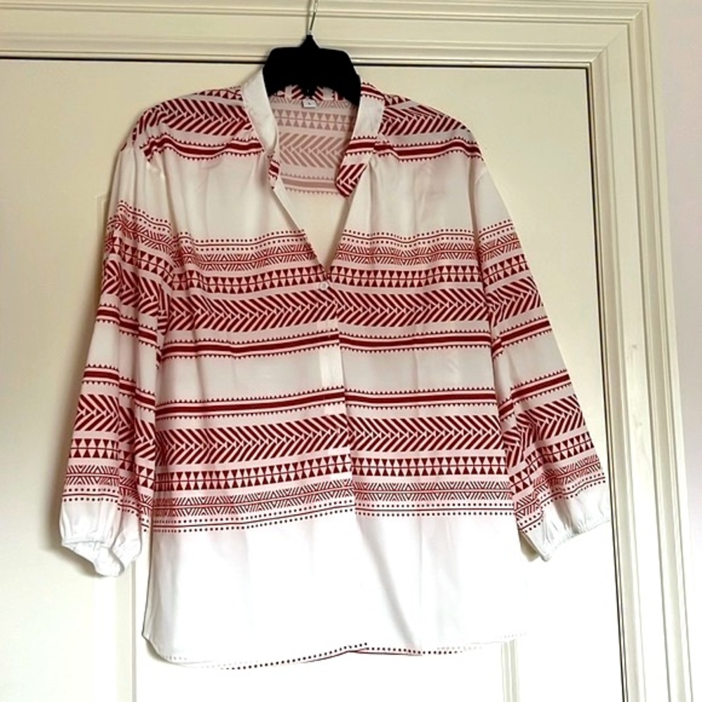Modern Print Short Sleeve Top
